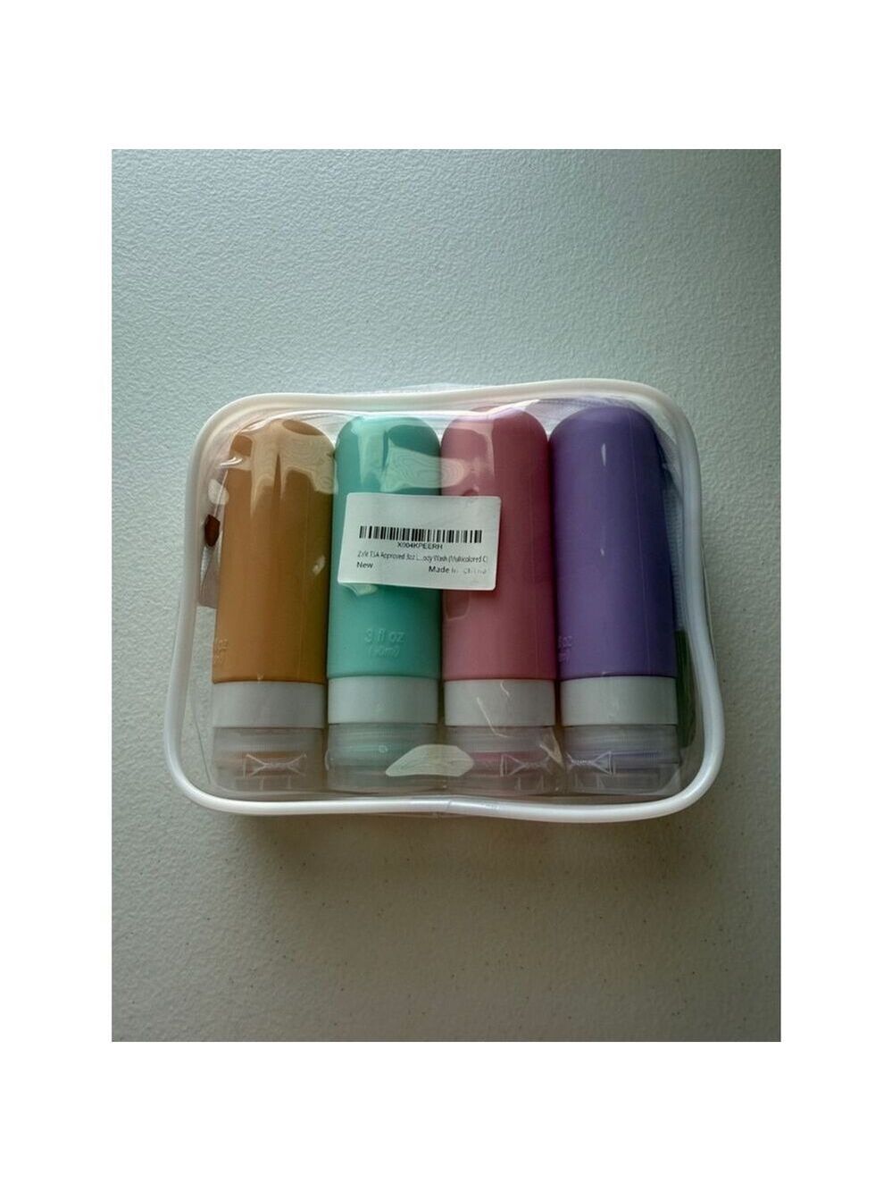 Travel Silicone Lotion Bottles - Peach, Mint, Pink & Lavender (4-Pack) - Picture 1 of 2